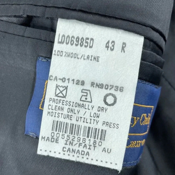 Polo University Club by Ralph Lauren Wool Blazaer mens 43R Charcoal 0566 - Picture 7 of 10